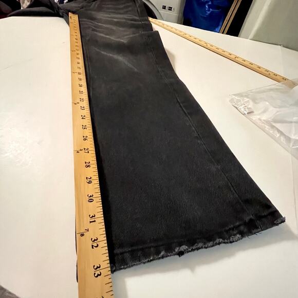 Homme + Femme NEW Jeans Mens Sz 34 Black Straight Leg Torn Pocket Cotton Blend - Picture 8 of 10